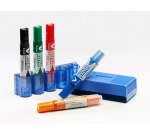 Marqueur effaçable rechargeable Pilot V-Board Master Begreen pointe biseautée 6 mm - Pochette de 5 couleurs assorties