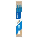 Set de 3 recharges pour roller FriXion Ball. Pointe moyenne 0,7 mm. Encre Bleue ciel