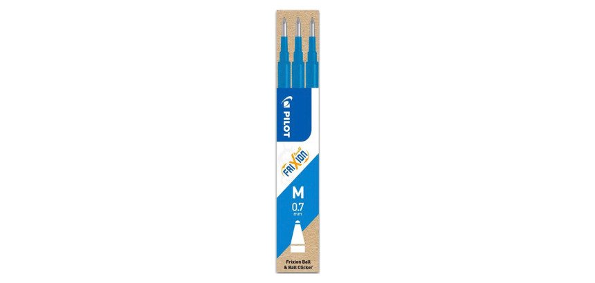 Recharge pour stylo effaçable Pilot FriXion Ball pointe moyenne 0,7 mm - Pochette de 3