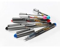 Stylo plume Pilot V Pen Silver à pointe moyenne 0,5 mm