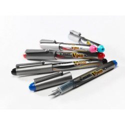 Stylo plume Pilot V Pen Silver à pointe moyenne 0,5 mm