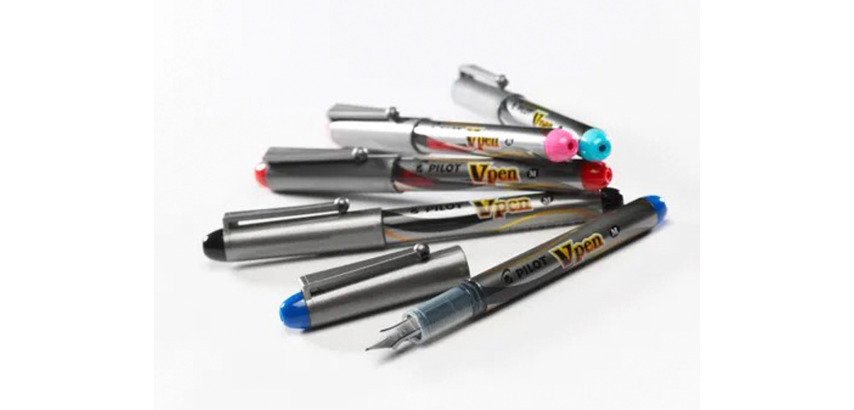 Stylo plume Pilot V Pen Silver à pointe moyenne 0,5 mm