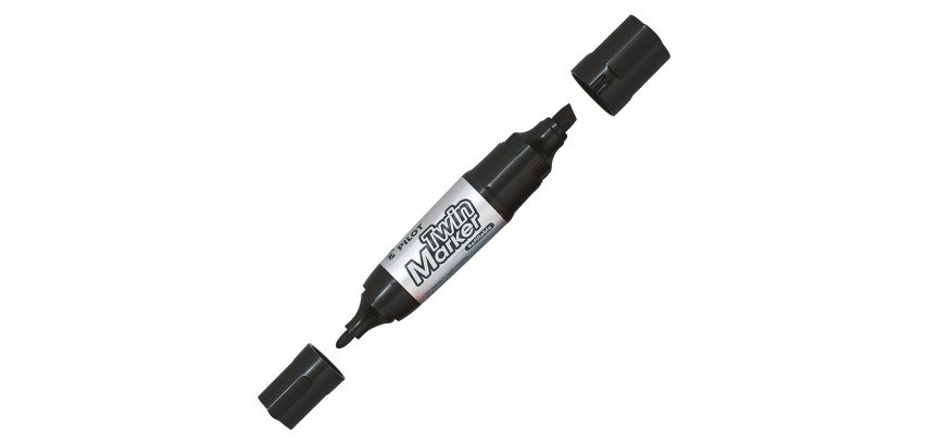 Marqueur permanent Pilot Twin Jumbo double pointe noir