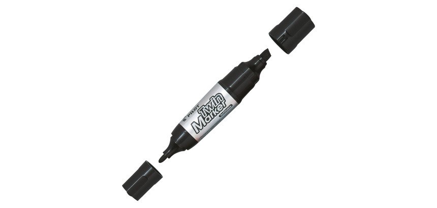 Marqueur permanent Pilot Begreen Twin Jumbo double pointe noir