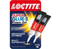 Colle Super glue 3 Power Gel Loctite - Lot de 2 tubes de 3 g