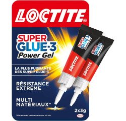 Colle Super glue 3 Power Gel Loctite - Lot de 2 tubes de 3 g