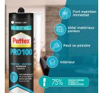Colle de fixation PRO100 Sader - Lot de 3 cartouches +1 gratuite