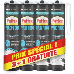 Colle de fixation PRO100 Sader - Lot de 3 cartouches +1 gratuite