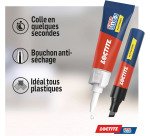 Colle pour plastiques Super glue3  Loctite - Tube de 2 g + 4 ml