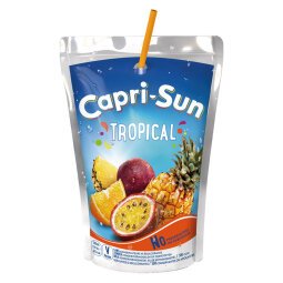 Capri-Sun Tropical 20 cl - 20 gourdes

Translated to English:
Capri-Sun Tropical 20 cl - 20 gourdes