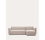 Canapé modulable Neom 3 places méridienne droite/gauche tissu structuré beige L.263 cm