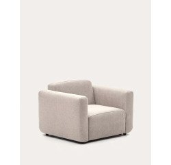 Fauteuil modulable Neom tissu beige - 1 place avec accoudoirs