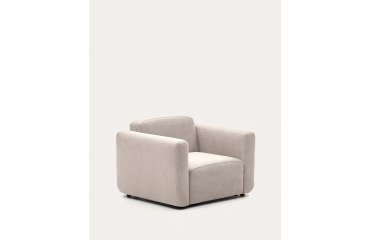Fauteuil modulable Neom tissu beige - 1 place avec accoudoirs