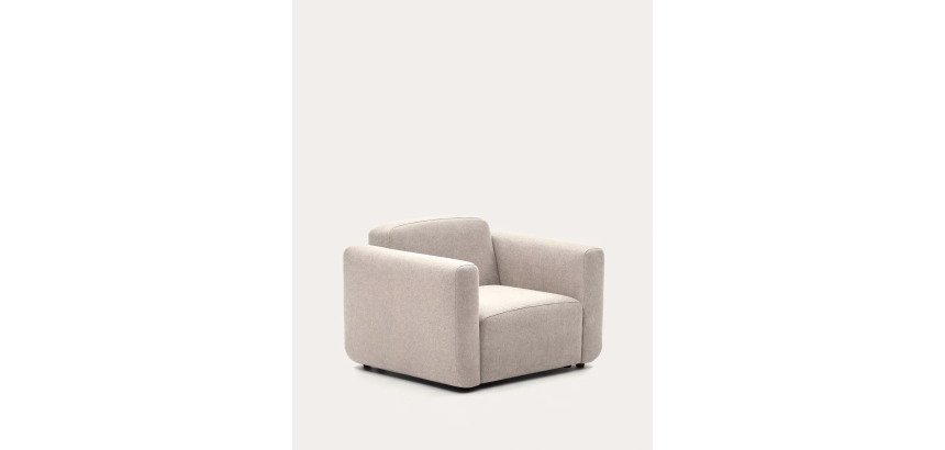 Fauteuil modulable Neom tissu beige - 1 place avec accoudoirs
