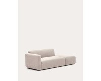 Canapé modulable Neom 2 places avec terminal beige L.244 cm