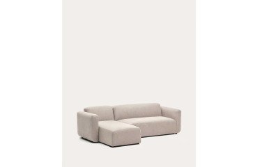 Canapé modulable Neom 3 places méridienne droite/gauche tissu structuré beige L.263 cm
