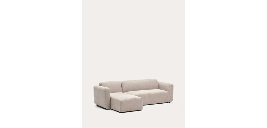 Canapé modulable Neom 3 places méridienne droite/gauche tissu structuré beige L.263 cm