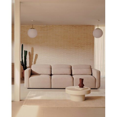 Canapé modulable Neom 3 places beige L.263 cm