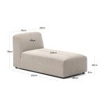 Module Neom méridienne beige 152 x 75 cm