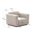 Fauteuil modulable Neom beige
