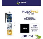 Mastic colle Flexpro PU811 Bostik - Cartouche de 300 ml, noir