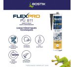 Mastic colle Flexpro PU811 Bostik - Cartouche de 300 ml, noir