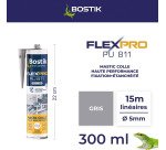 Mastic colle Flexpro PU811 Bostik - Cartouche de 300 ml, gris