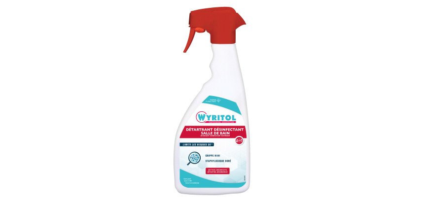 Détartrant désinfectant salle de bain 4 en 1 Wyritol - Spray de 750 ml