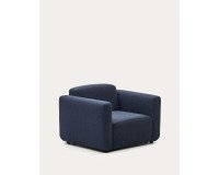 Fauteuil modulable Neom tissu bleu - 1 place avec accoudoirs