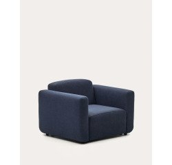 Fauteuil modulable Neom tissu bleu - 1 place avec accoudoirs