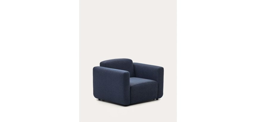 Fauteuil modulable Neom tissu bleu - 1 place avec accoudoirs
