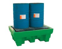 En_vasca di raccolta in hdpe per 2 fusti 102 x 14