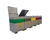 En_contenitore in acciaio ecostazione  coperchio