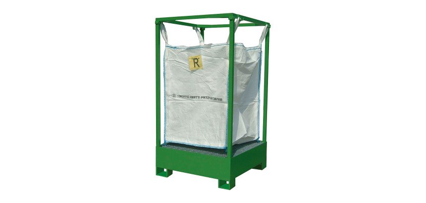 Struttura porta big bag con vasca di contenimento Carvel SBB020, 1000 x 1000 x 1850 mm