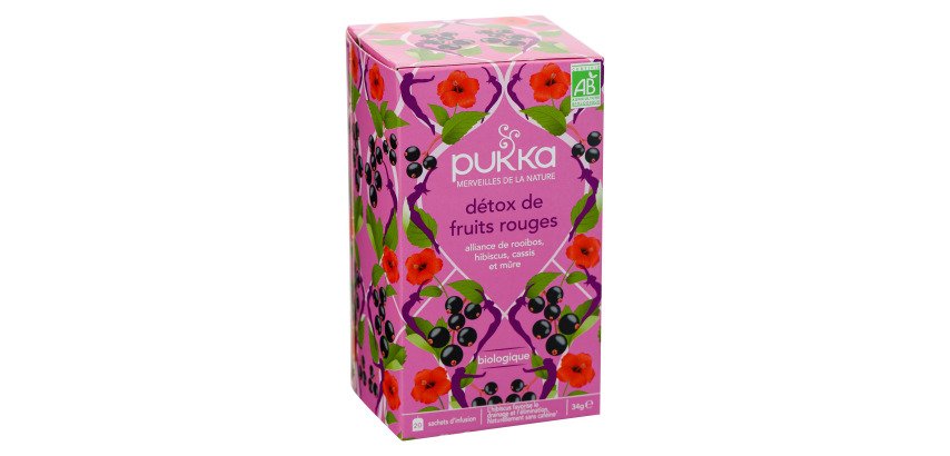 Infusion Detox Bio Rote Fruchte Pukka - Packung mit 20 Beuteln