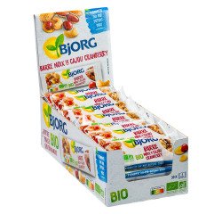 Reep biologische cashewnoten met cranberry's van Bjorg - 25 g