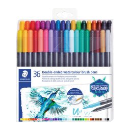 Watercolor felt tip pens Design Journey double tips assorted colors - 36 pieces pack