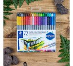 Feutre de coloriage double pointe Staedtler Design Journey 3200 couleurs assorties - Pochette de 72