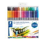 Feutre de coloriage double pointe Staedtler Design Journey 3200 couleurs assorties - Pochette de 72