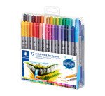 Feutre de coloriage double pointe Staedtler Design Journey 3200 couleurs assorties - Pochette de 72