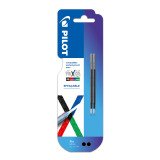 Navulling voor uitwisbare pen Pilot FriXion Ball 4 kleuren fijne punt 0,5 mm - Hoesje van 2 x zwart