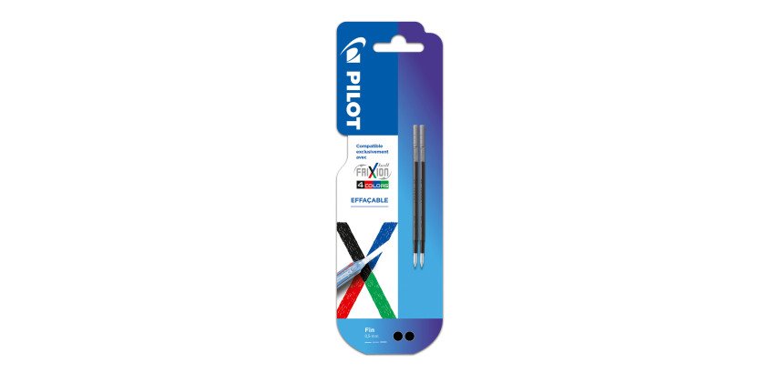 Nachfüllung für den radierbaren Pilot FriXion Ball 4-Farben-Stift, feine Spitze 0,5 mm - Packung mit 2