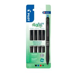 Stylo roller Pilot FriXion Ball+ effaçable rétractable pointe 0,7 mm - écriture moyenne - Pochette de 4