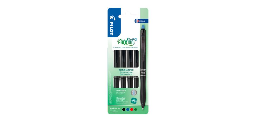 Retractable erasable Pilot FriXion Ball+ rollerball pen 0.7 mm tip - medium writing - Pack of 4