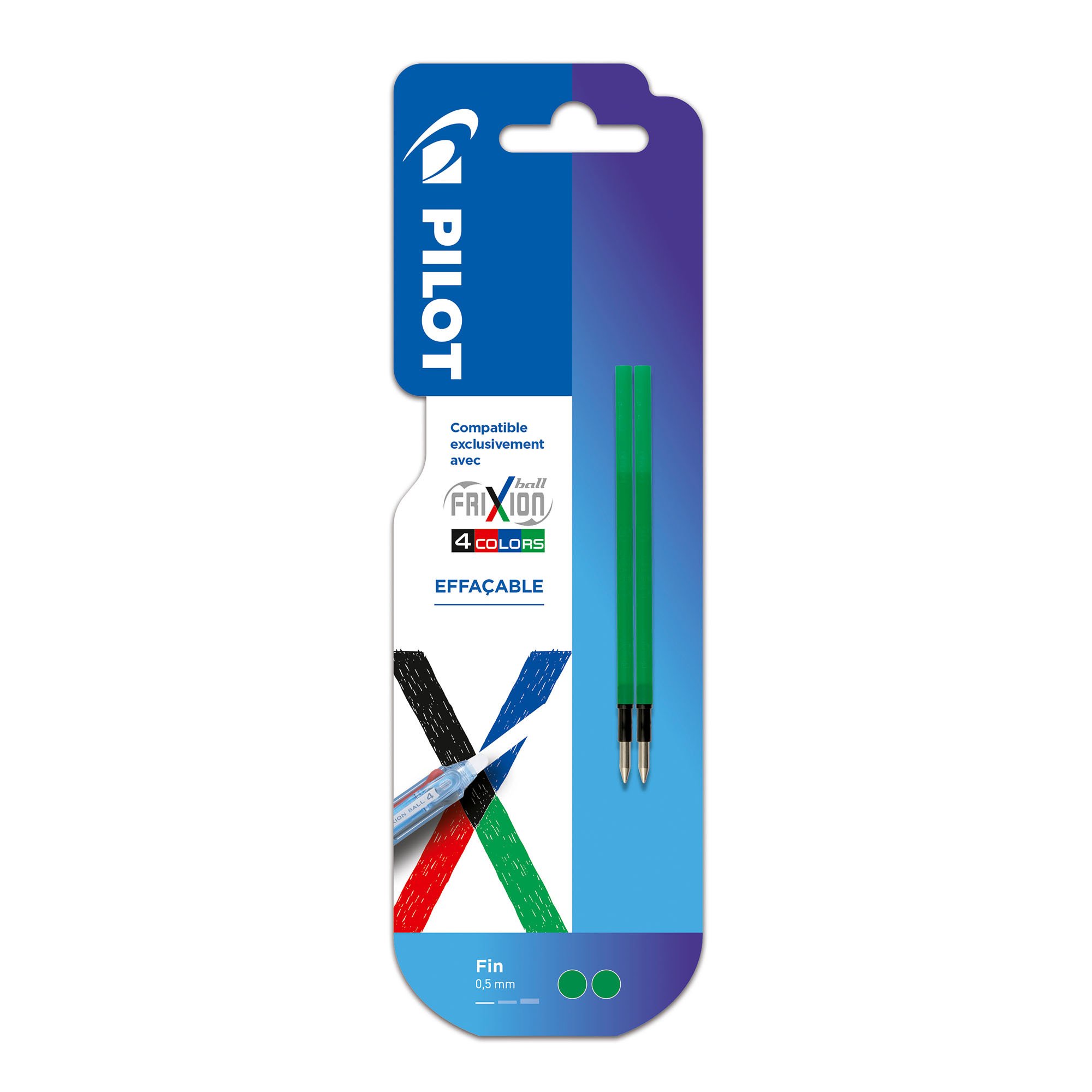 PILOT 2 Etuis De 6 Recharges FriXion Bleu - Stylo Effaçable Pointe Moyenne Pour FriXion Ball Et Clicker