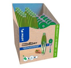 Pakket van 10 intrekbare correctiepennenPilot Begreen met een breedte van 4 mm - lengte 6 m + 10 navullingen waarvan 5 gratis