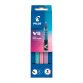 Rollerball pen Pilot Hi-tecpoint V5 with cap 0.5mm fine writing - Fun 3-color pouch.