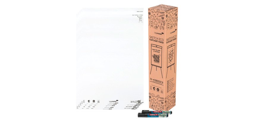 Set mit 5 Blöcken à 20 weißen Sketch-Blättern Legamaster 65 × 98 cm