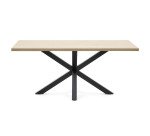Table Argo 6 personnes - Plateau chêne et pieds métal noir
