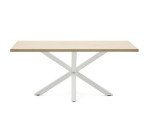 Table Argo 6 personnes - Plateau chêne et pieds métal blanc